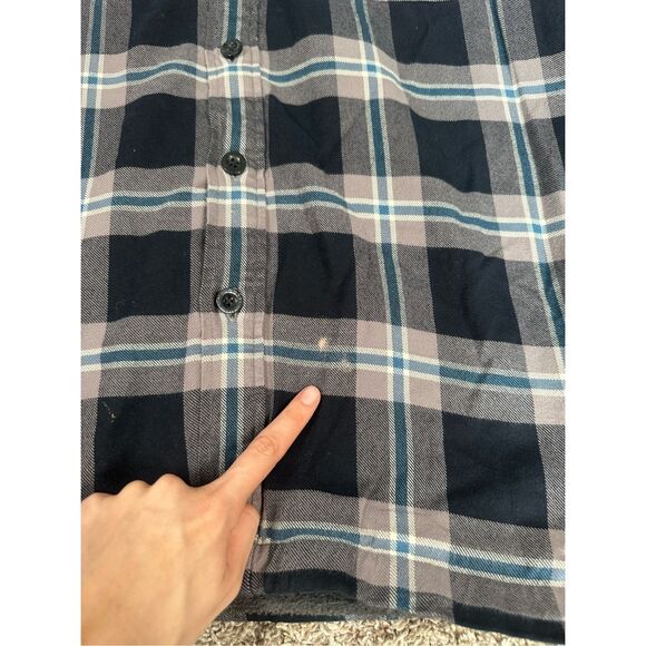 L.L. Bean Men’s L Fleece-Lined Flannel Shirt Traditional Fit Plaid Shacket Black - Picture 7 of 13